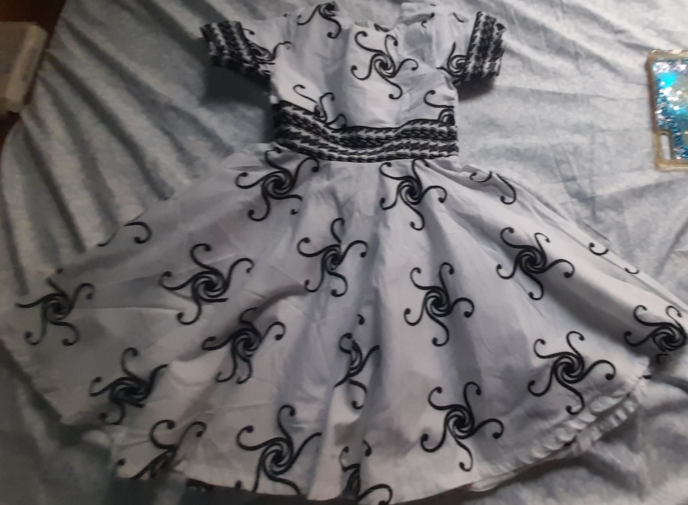 white and black clothing dress